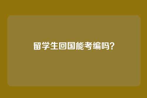 留学生回国能考编吗？