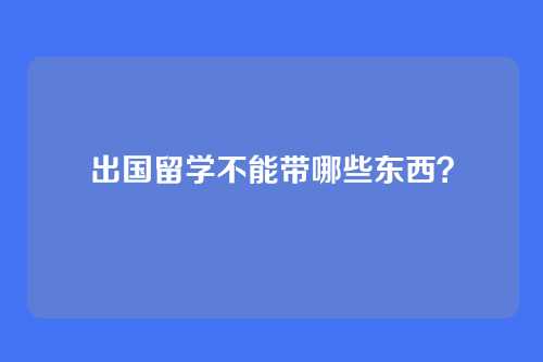 出国留学不能带哪些东西？
