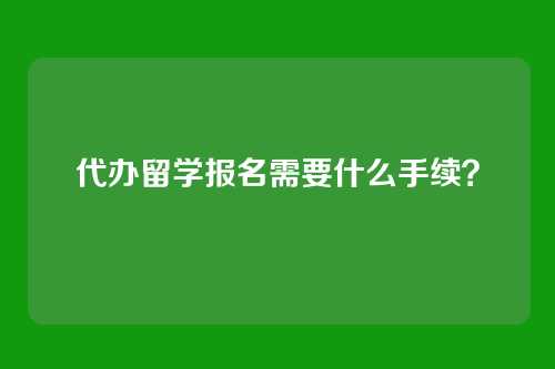 代办留学报名需要什么手续？