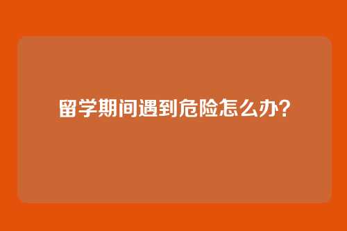 留学期间遇到危险怎么办？