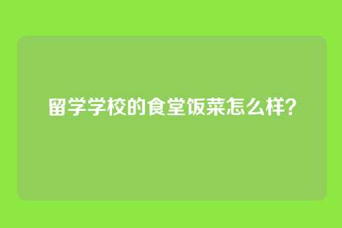 留学学校的食堂饭菜怎么样？