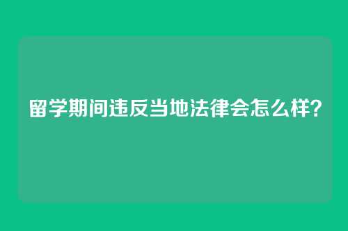 留学期间违反当地法律会怎么样？