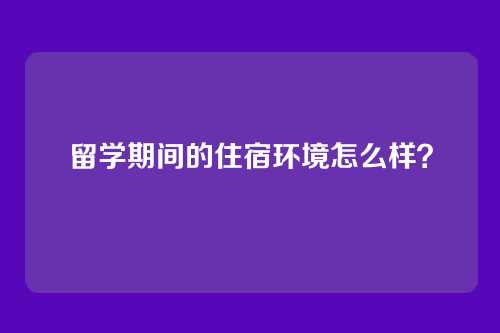 留学期间的住宿环境怎么样？