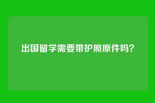 出国留学需要带护照原件吗？