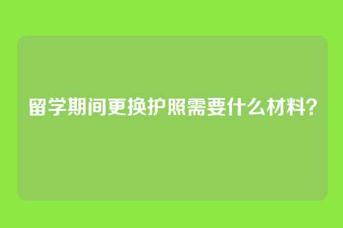留学期间更换护照需要什么材料？