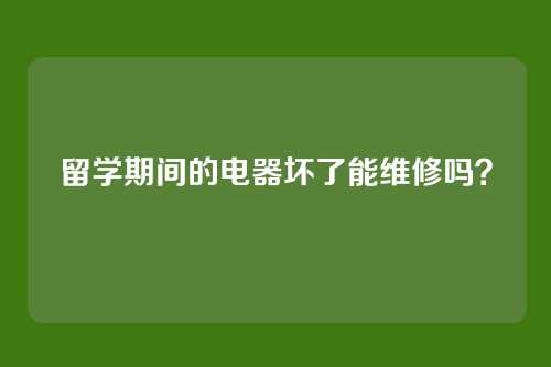 留学期间的电器坏了能维修吗?