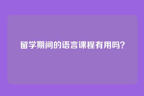 留学期间的语言课程有用吗？