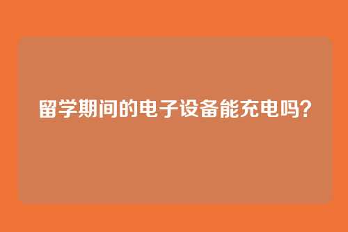 留学期间的电子设备能充电吗?
