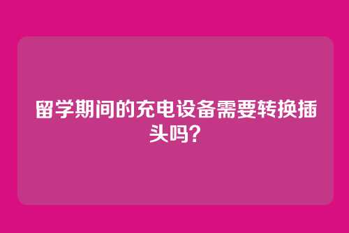 留学期间的充电设备需要转换插头吗？