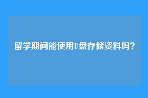 留学期间能使用U盘存储资料吗？