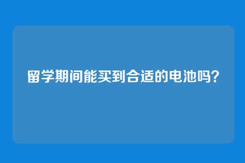 留学期间能买到合适的电池吗？