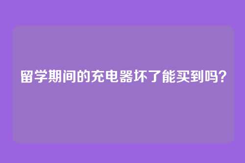 留学期间的充电器坏了能买到吗？