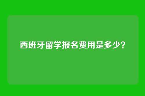 西班牙留学报名费用是多少?