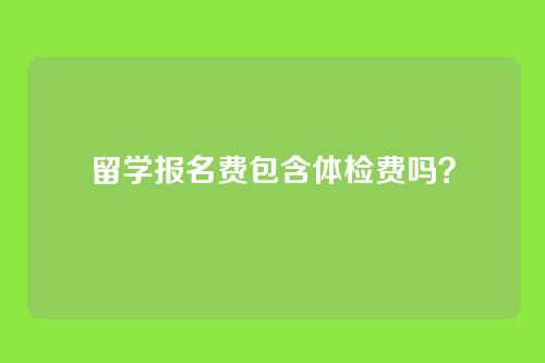 留学报名费包含体检费吗?