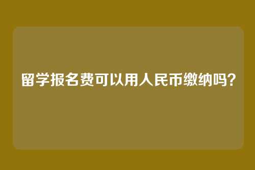 留学报名费可以用人民币缴纳吗?