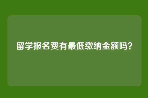 留学报名费有最低缴纳金额吗？
