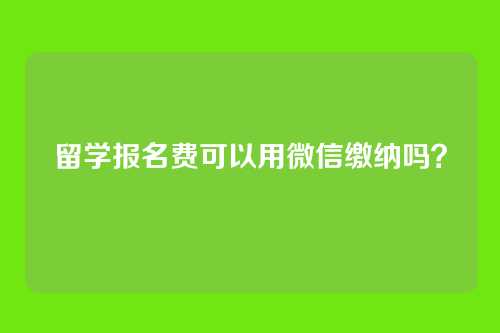 留学报名费可以用微信缴纳吗?