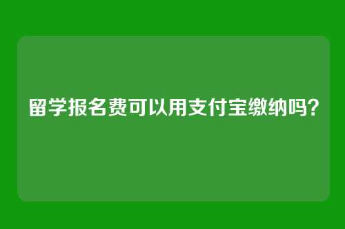 留学报名费可以用支付宝缴纳吗?