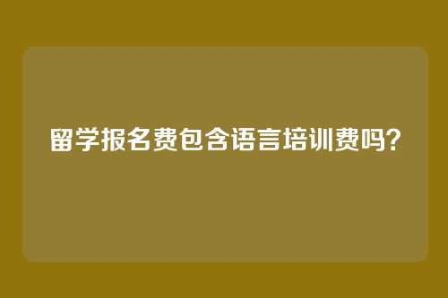 留学报名费包含语言培训费吗?