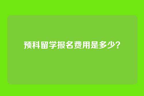 预科留学报名费用是多少？