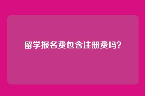 留学报名费包含注册费吗?