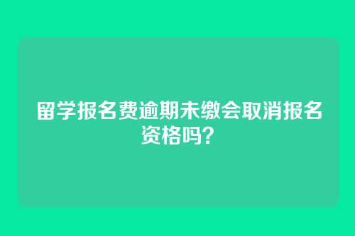留学报名费逾期未缴会取消报名资格吗?