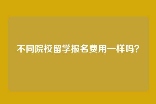 不同院校留学报名费用一样吗?