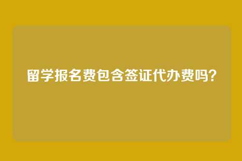 留学报名费包含签证代办费吗?