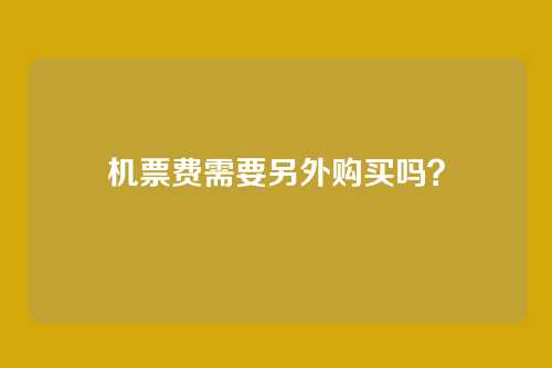 机票费需要另外购买吗?
