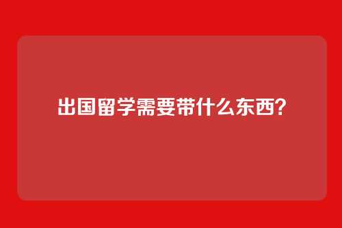 出国留学需要带什么东西?
