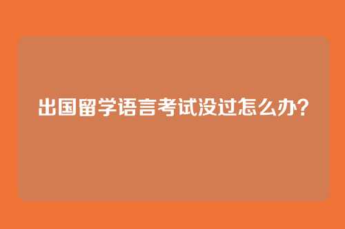 出国留学语言考试没过怎么办？