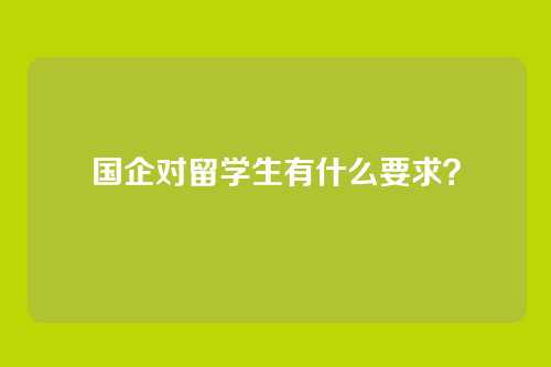 国企对留学生有什么要求?
