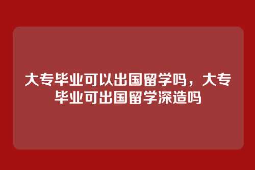 大专毕业可以出国留学吗,大专毕业可出国留学深造吗