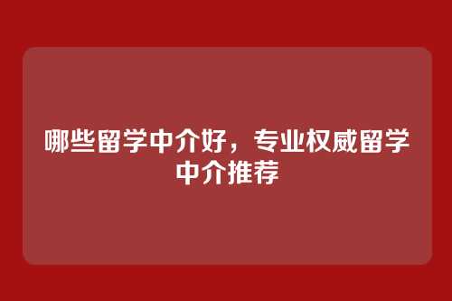 哪些留学中介好,专业权威留学中介推荐