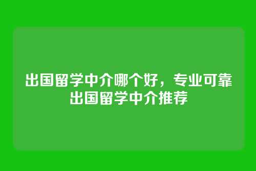 出国留学中介哪个好,专业可靠出国留学中介推荐