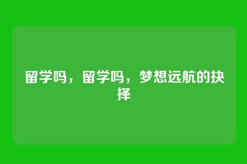 留学吗,留学吗,梦想远航的抉择