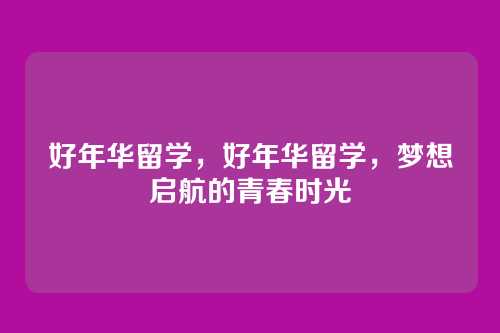 好年华留学,好年华留学,梦想启航的青春时光
