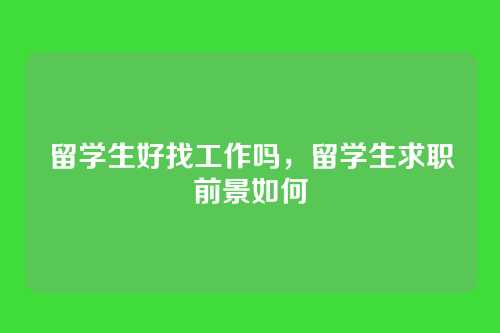 留学生好找工作吗,留学生求职前景如何