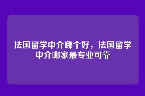 法国留学中介哪个好,法国留学中介哪家最专业可靠