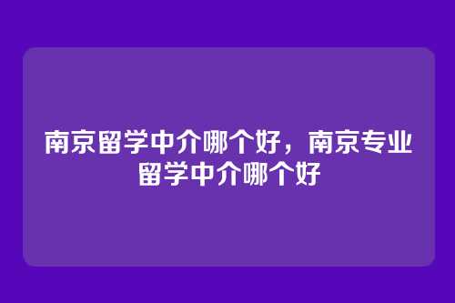 南京留学中介哪个好,南京专业留学中介哪个好