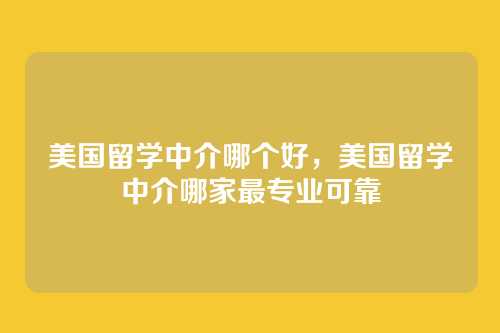 美国留学中介哪个好,美国留学中介哪家最专业可靠