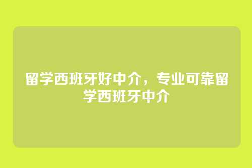 留学西班牙好中介，专业可靠留学西班牙中介