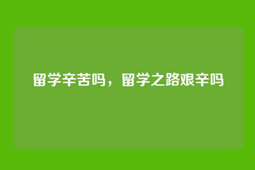 留学辛苦吗,留学之路艰辛吗