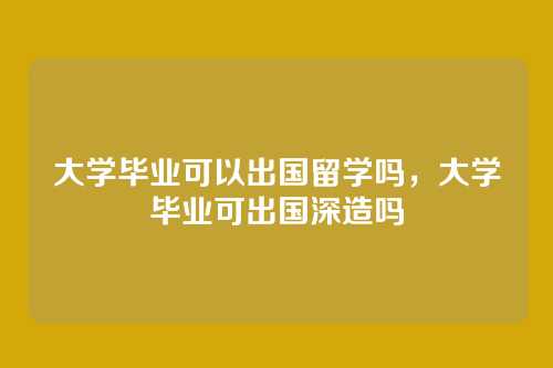 大学毕业可以出国留学吗,大学毕业可出国深造吗