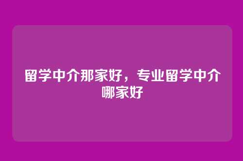 留学中介那家好,专业留学中介哪家好