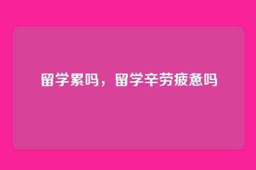 留学累吗，留学辛劳疲惫吗