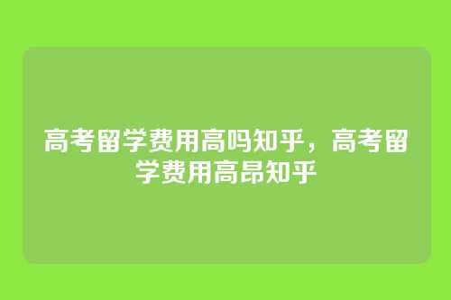高考留学费用高吗知乎，高考留学费用高昂知乎