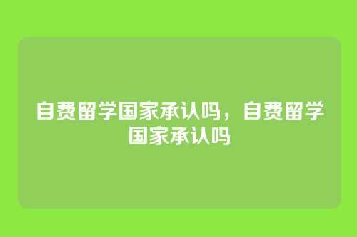 自费留学国家承认吗,自费留学国家承认吗
